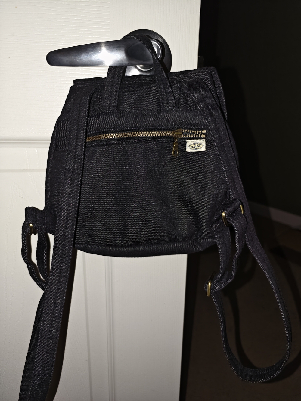 NaRaYa Thai Denim Bow Mini Backpack - New - Picture 4 of 4